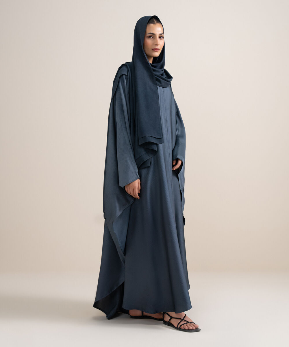 Women's Grey Kaftan Abaya Set