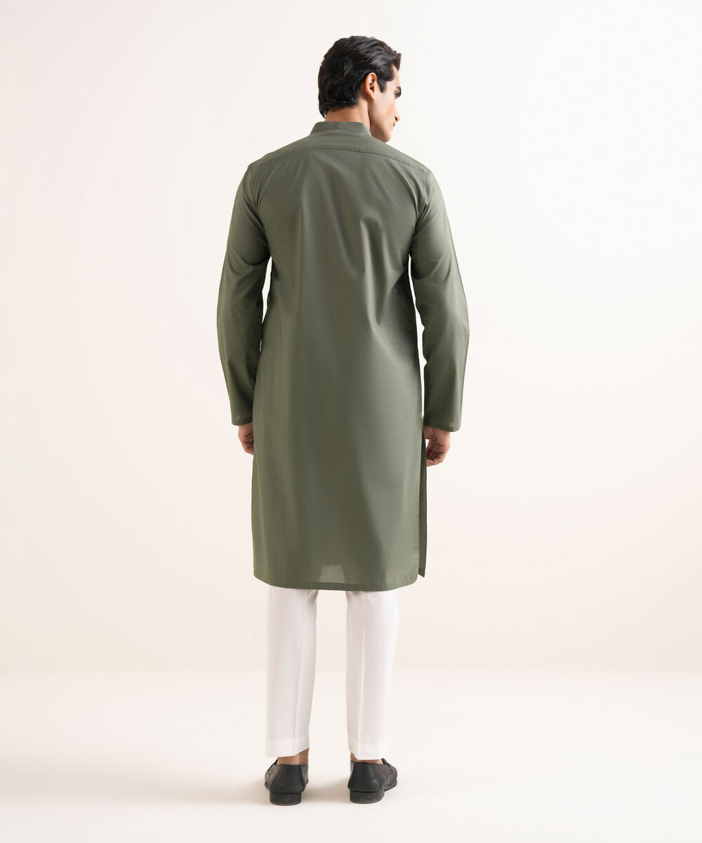 Men's Stitched 100% Cotton Grey Kurta