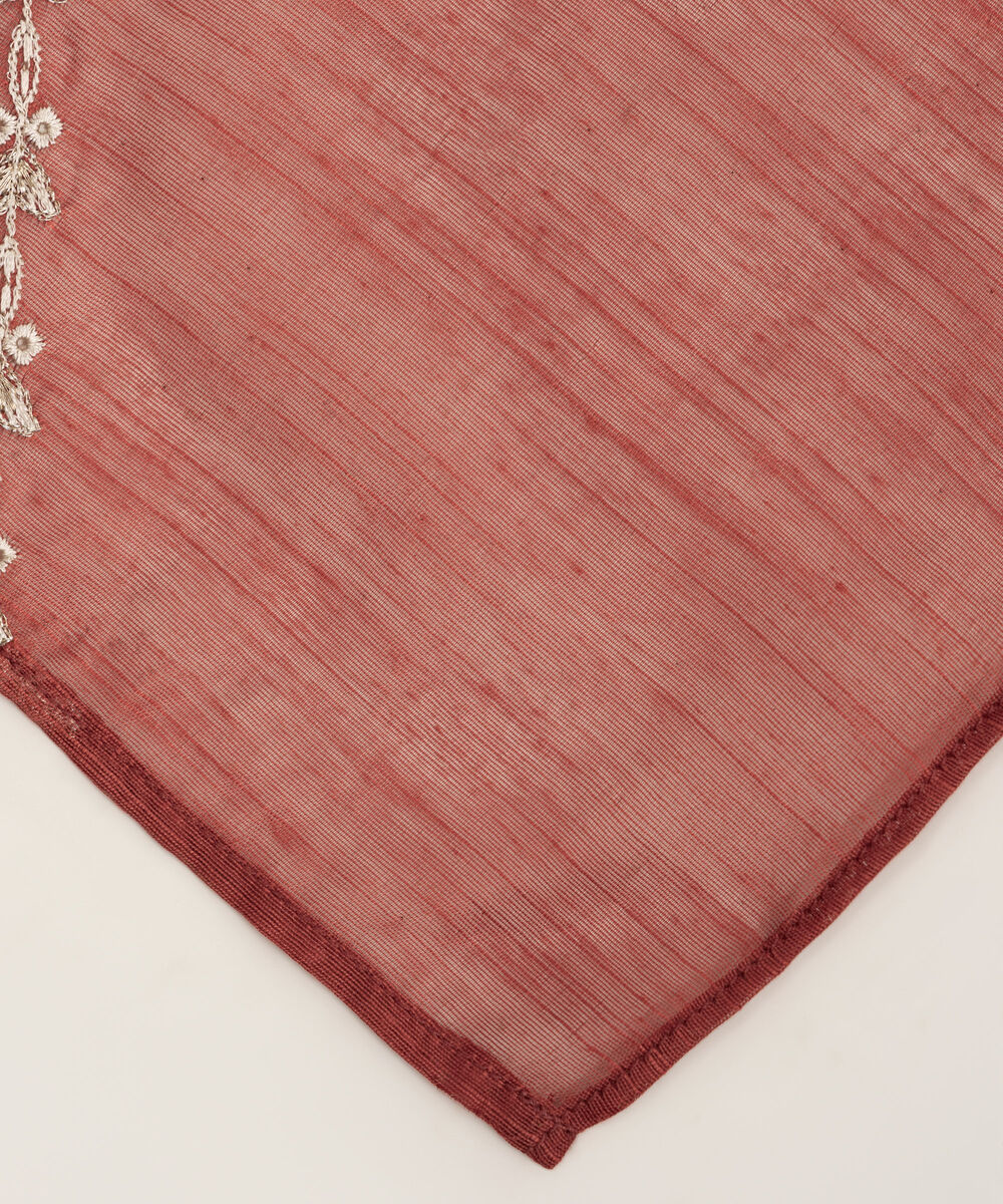 Women's RTW Manaar Embroidered Orange Dupatta