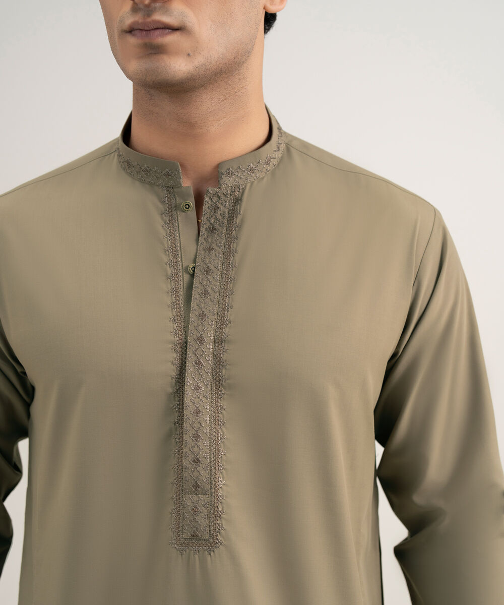 Men's Stitched Premium Wash & Wear Brown Suit