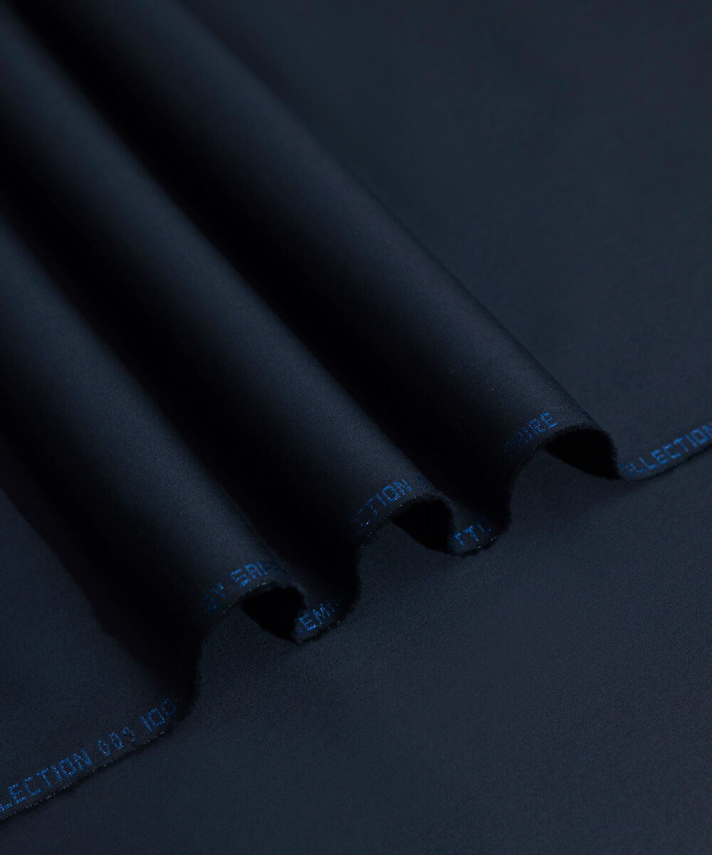 Men's Unstitched 2-Piece Premium Cotton Satin Indigo Suit