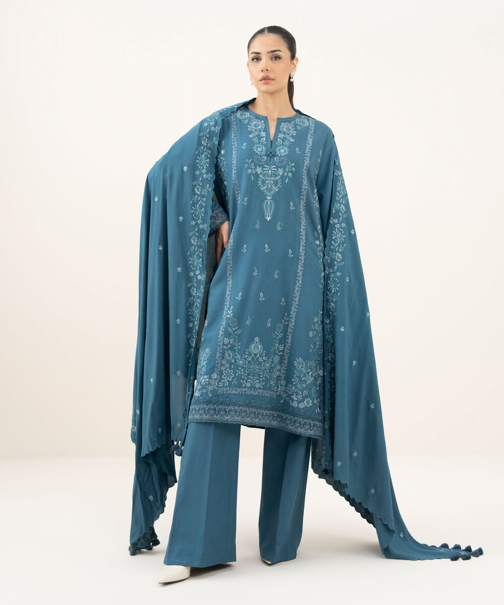 Women's Unstitched Linen 3 Piece Suit