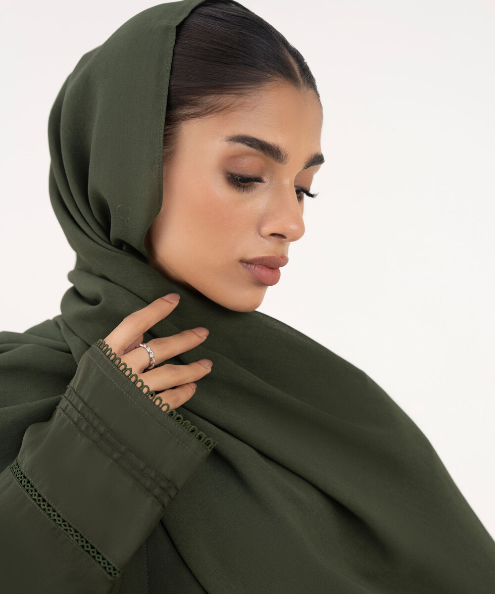 Women's Green Polyester Hijab