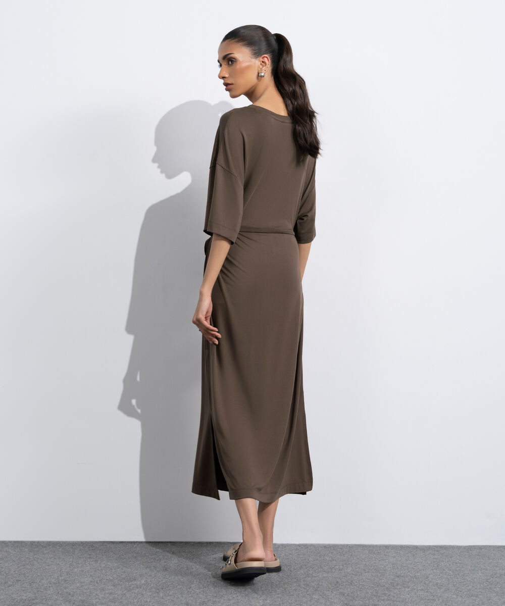 Women's Brown Flowing Maxi Dress