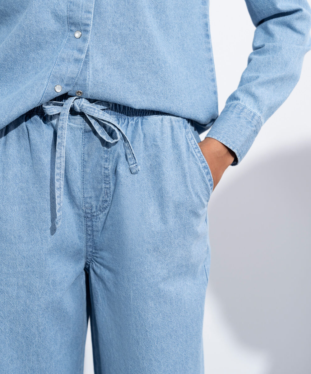 Women's Western Wear Blue Denim Pull-On Trouser