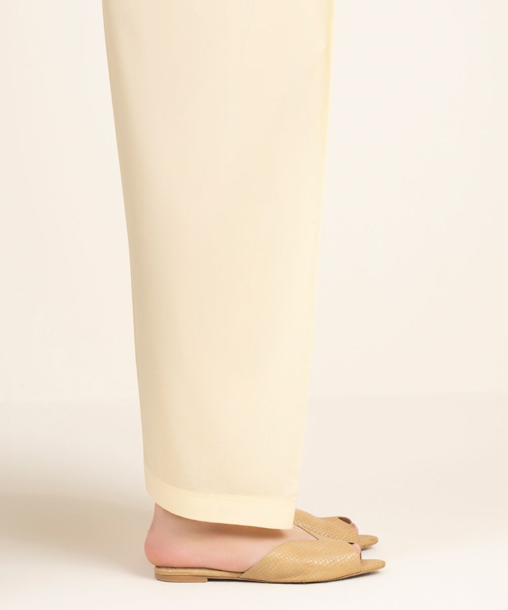 Women's RTW Cambric Solid Yellow Shalwar