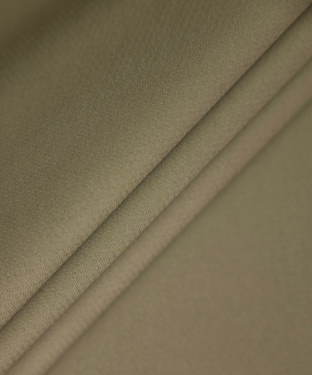 Men's Unstitched olive premium cotton dobby Suit