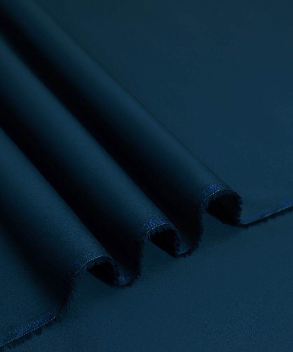 Men's Unstitched 2-Piece Luxury Pima Cotton Teal Blue Suit