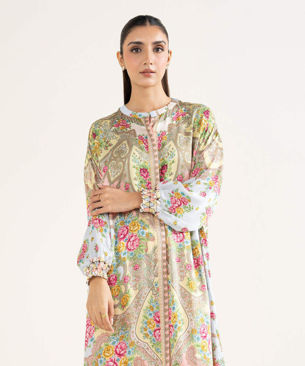 Women's RTW Bemberg Chamoz Printed Pink 2 Piece Suit