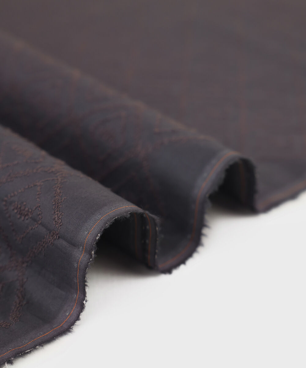 Men's Unstitched Cotton Schiffli Grey Kurta