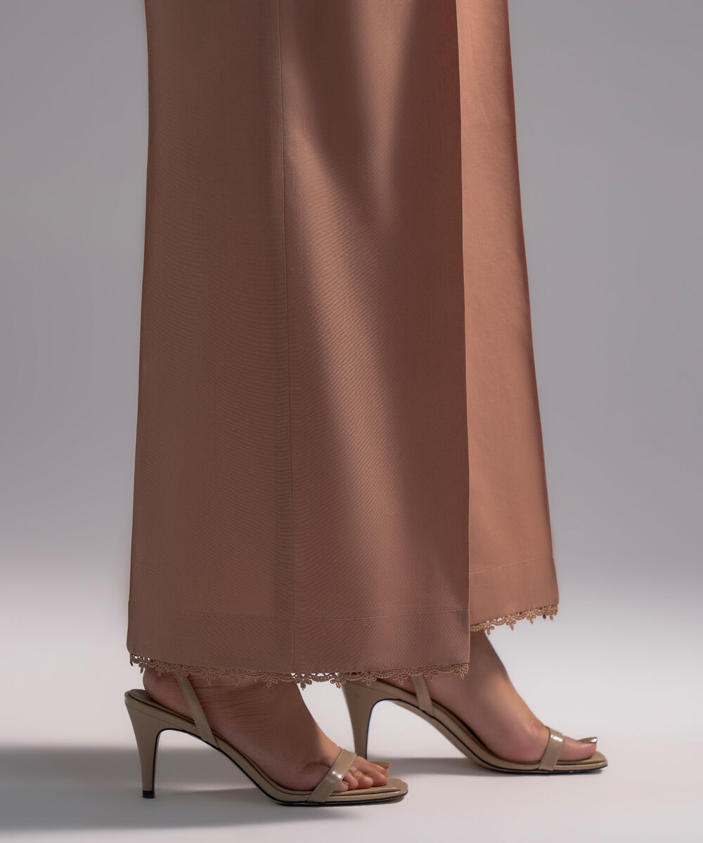 Women's RTW Cambric Solid Dark Beige Culottes