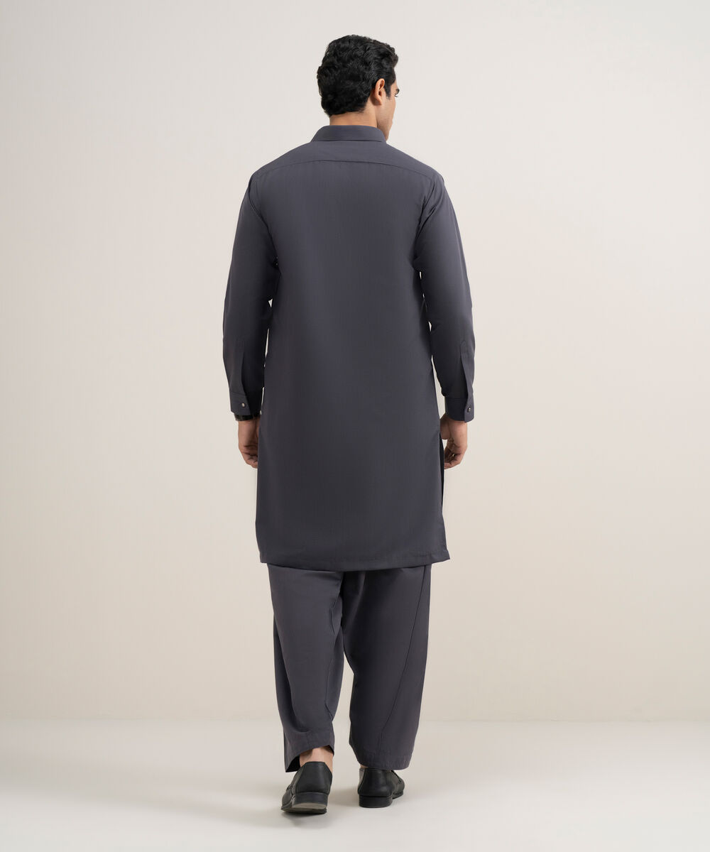 Men's Stitched Luxury Wash and Wear Grey Suit