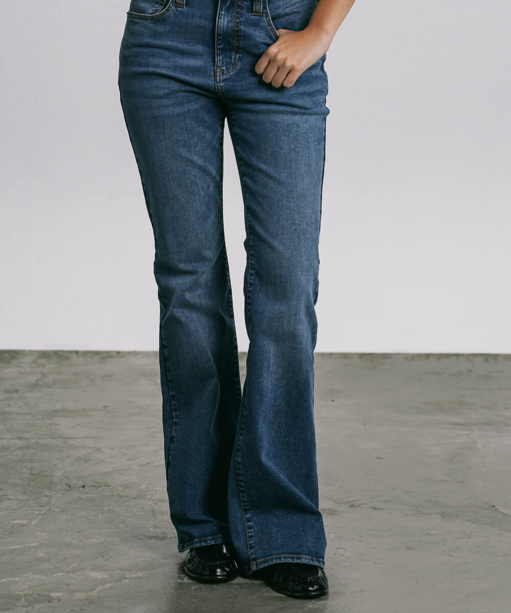 Women's Western Wear Blue High Rise Bootcut Jeans
