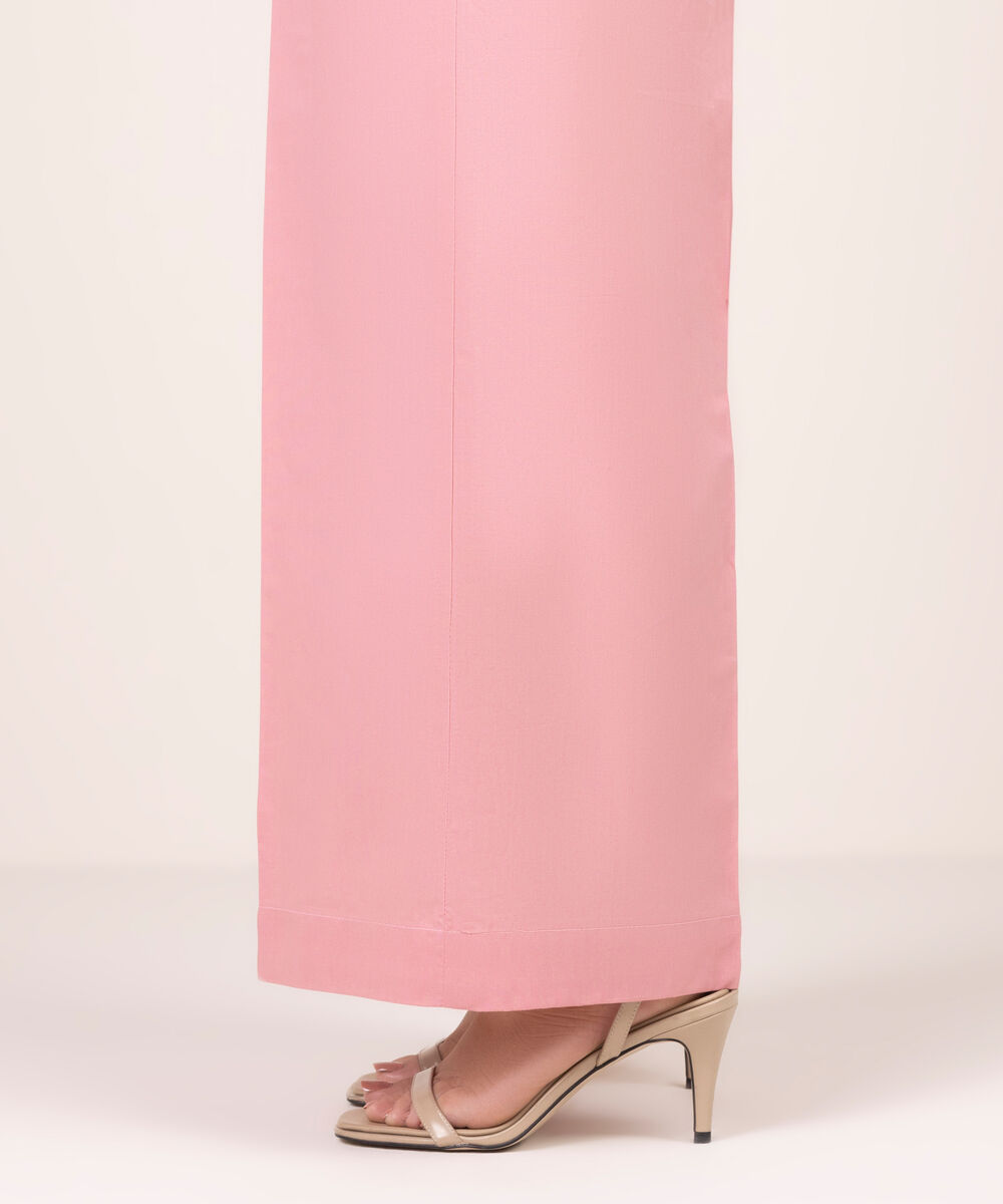Women's RTW Lawn Solid Pink Culottes