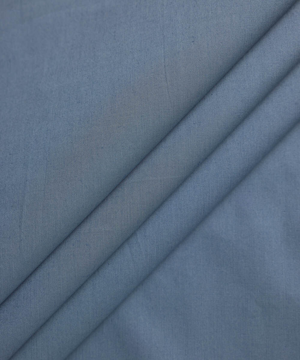 Men's Unstitched Fine Cotton Blue Full Suit Fabric