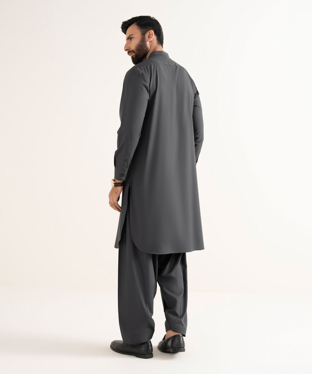 Men's 100% Cotton Plain Black Kameez Shalwar