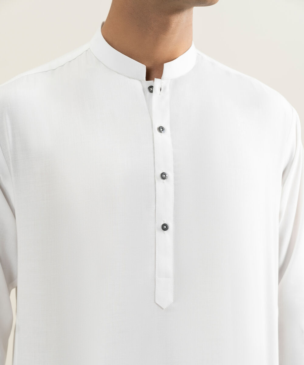 Men's Stitched Off White Kameez Shalwar