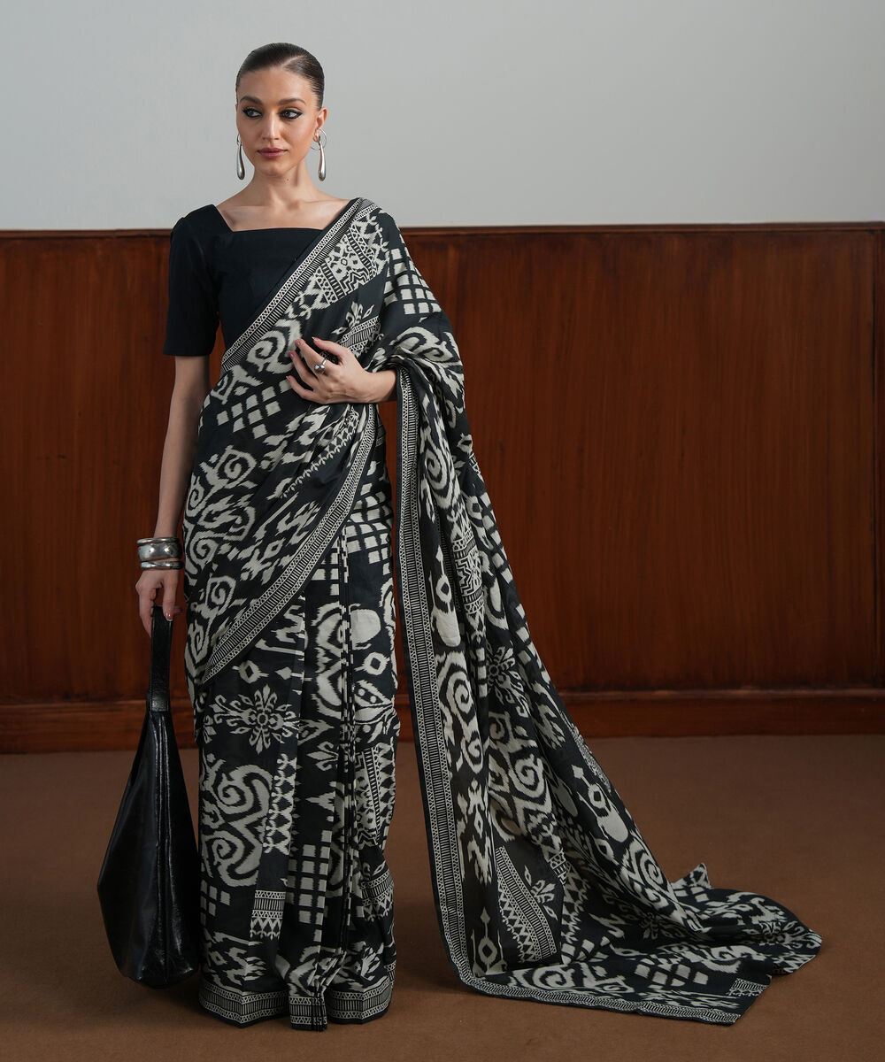 Women's Unstitched Lawn Printed Black Shirt