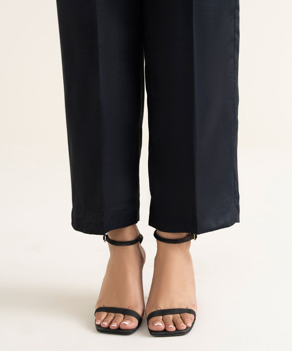 Women's RTW Bemberg Chamoz Printed Black 2 Piece Suit