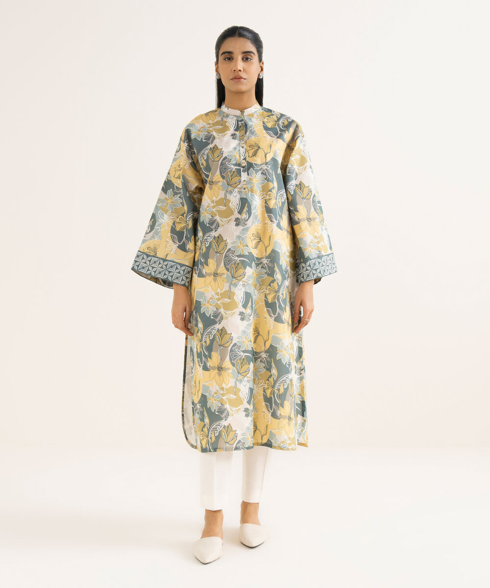 Women's Unstitched Lawn Printed Multi Shirt