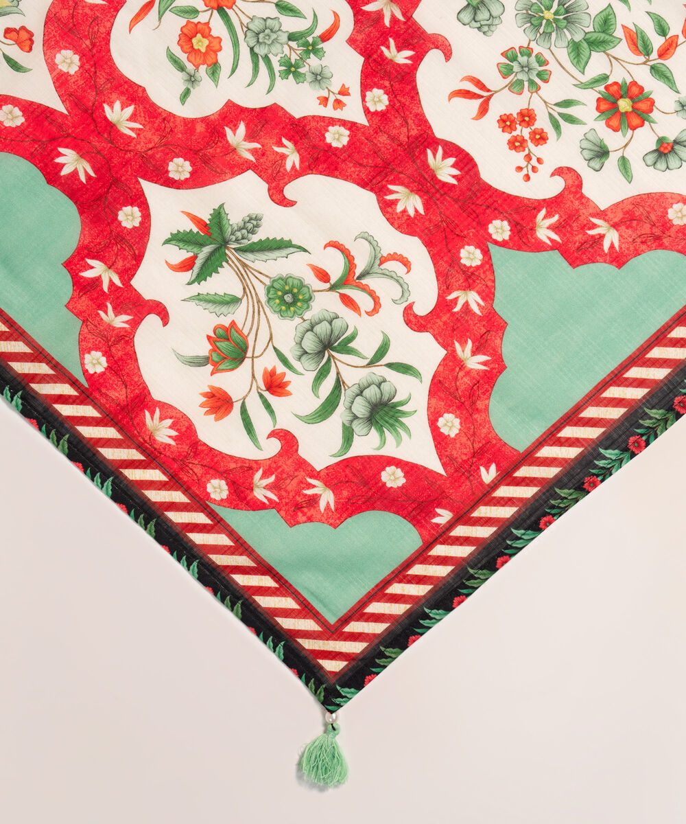 Lawn Printed Off White Dupatta