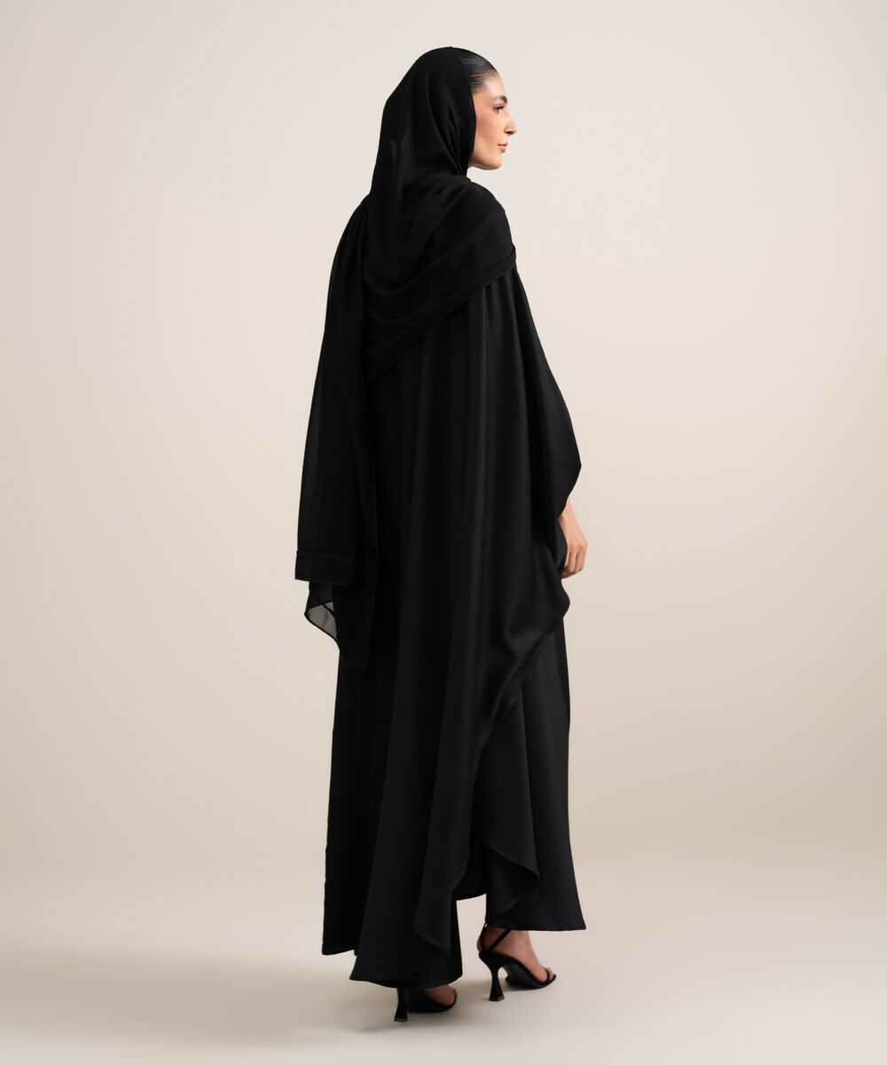 Women's Black Kaftan Abaya Set