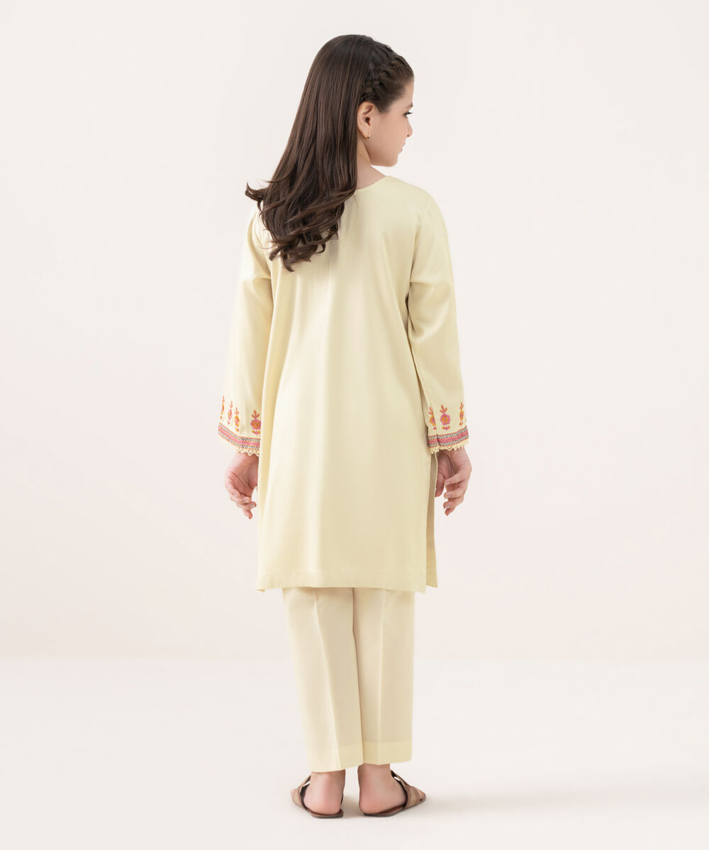 Girls Viscose Marina Cream Dyed Kidswear Shirt and Trousers