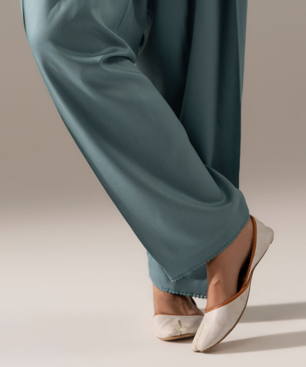 Women's RTW Viscose Marina Solid Grey Shalwar