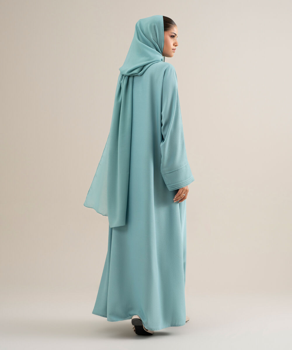 Women's Polyester Blue Kimono Abaya Set