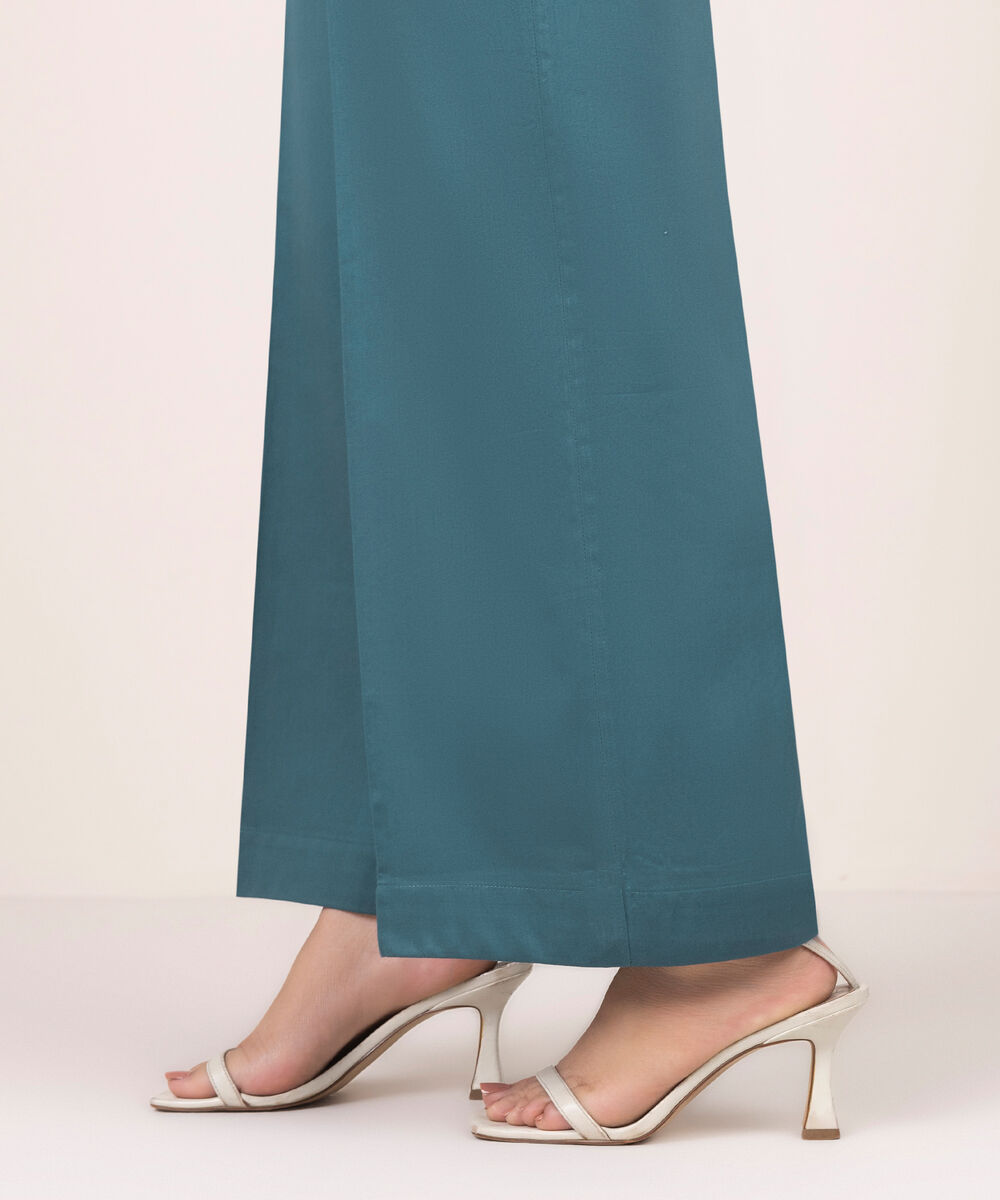 Women's RTW Cambric Solid Blue Culottes