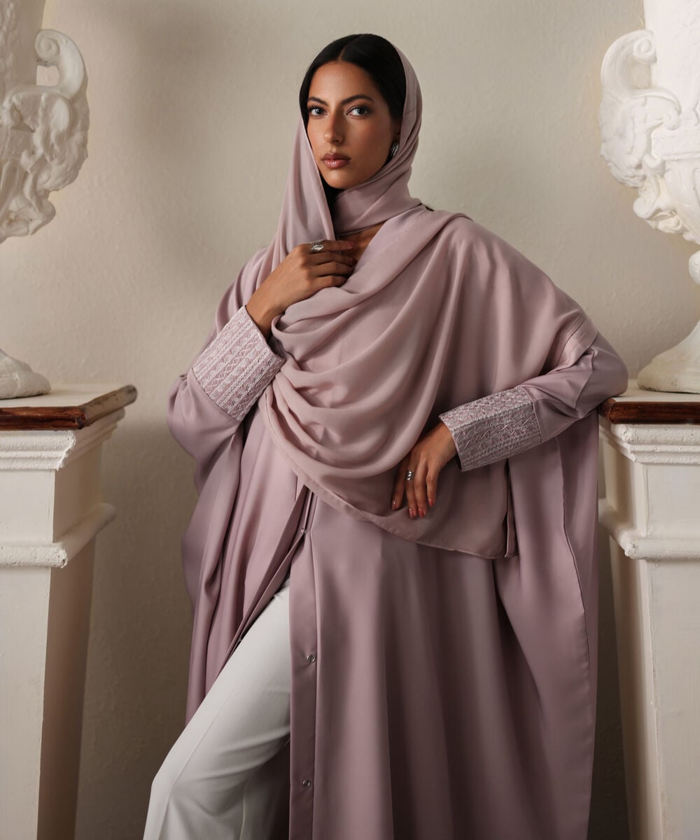Women's Dusty Pink Kaftaan Abbaya Set
