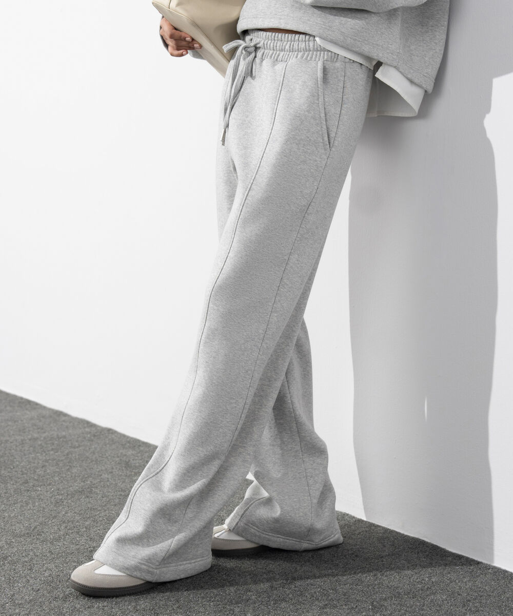 Women's Western Wear Grey Melange Pull-On Fleece Trousers