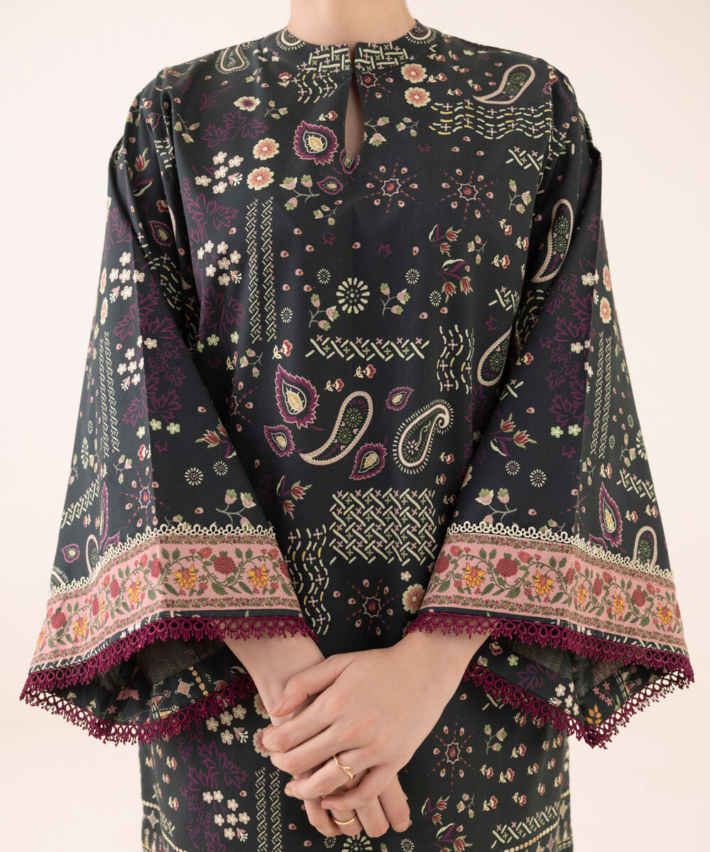 Women's Unstitched Cotton Printed Three Piece Suit