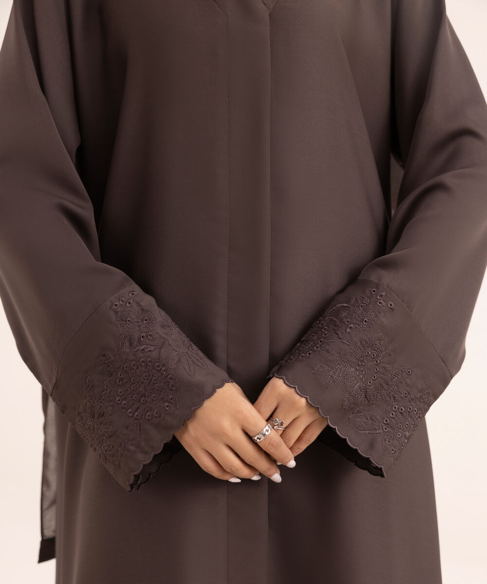 Women's Brown Nida Abaya Set