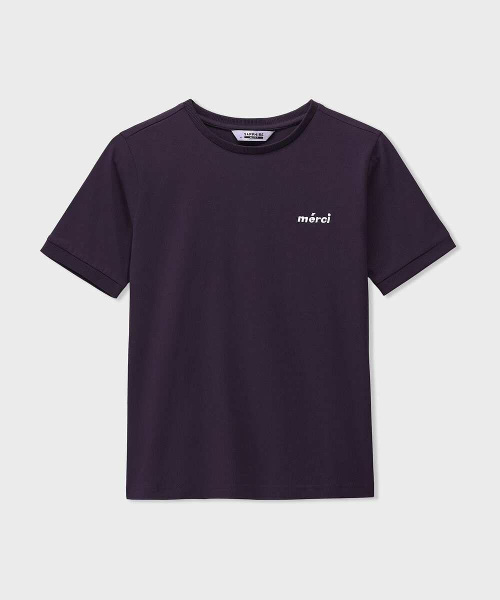 Women's Western Wear Purple Graphic Print T-Shirt