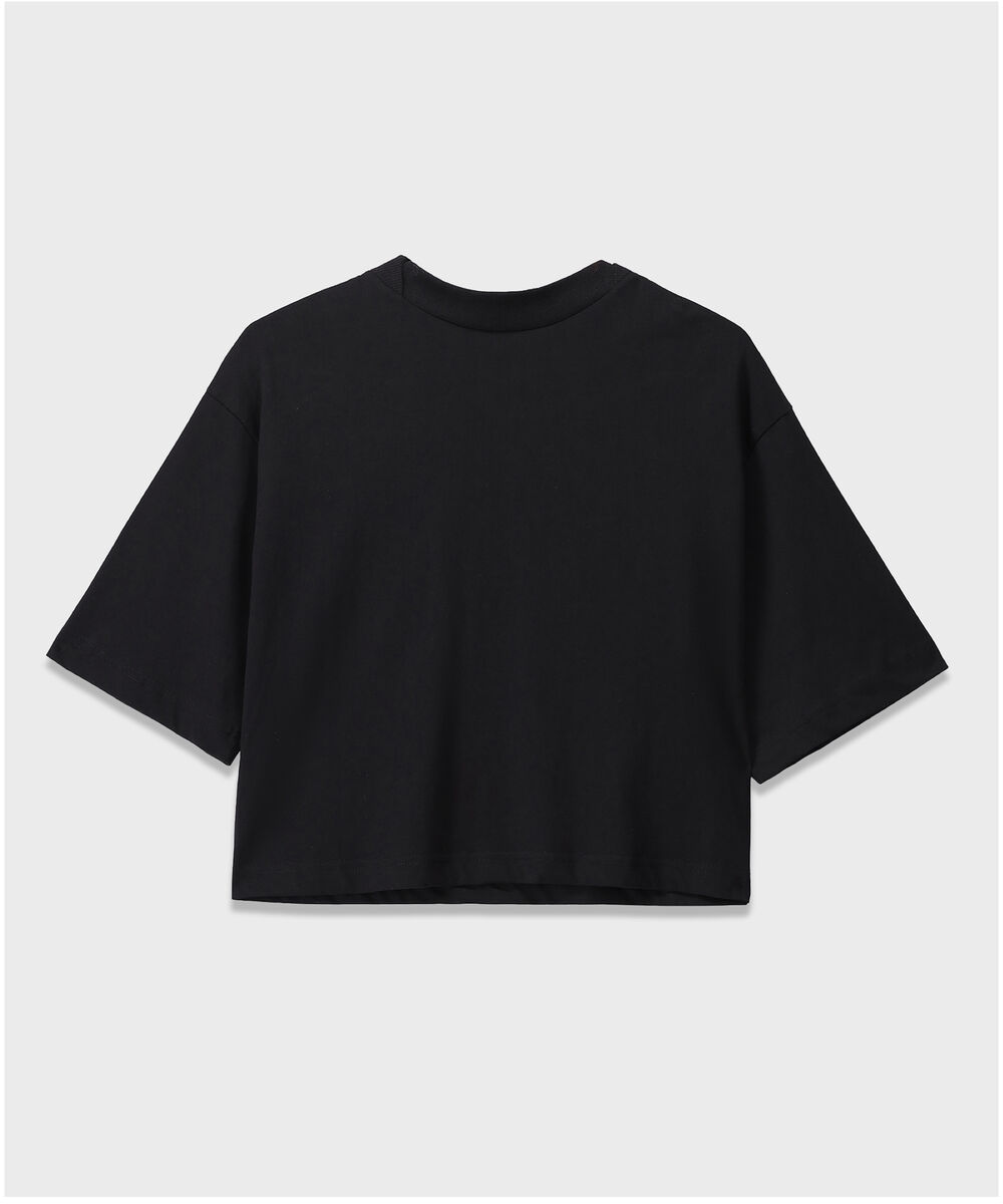 Women's Western Wear Black Cropped T-Shirt