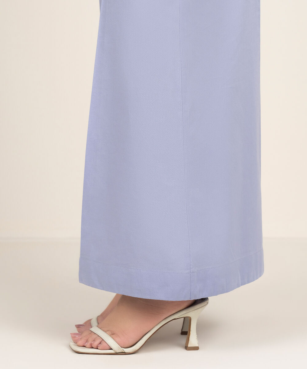 Women's RTW Cambric Solid Blue Sharara