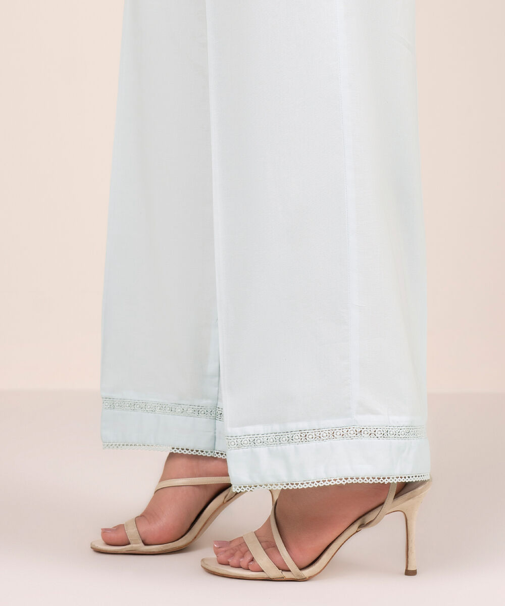 Women's RTW Cambric Solid Blue Culottes