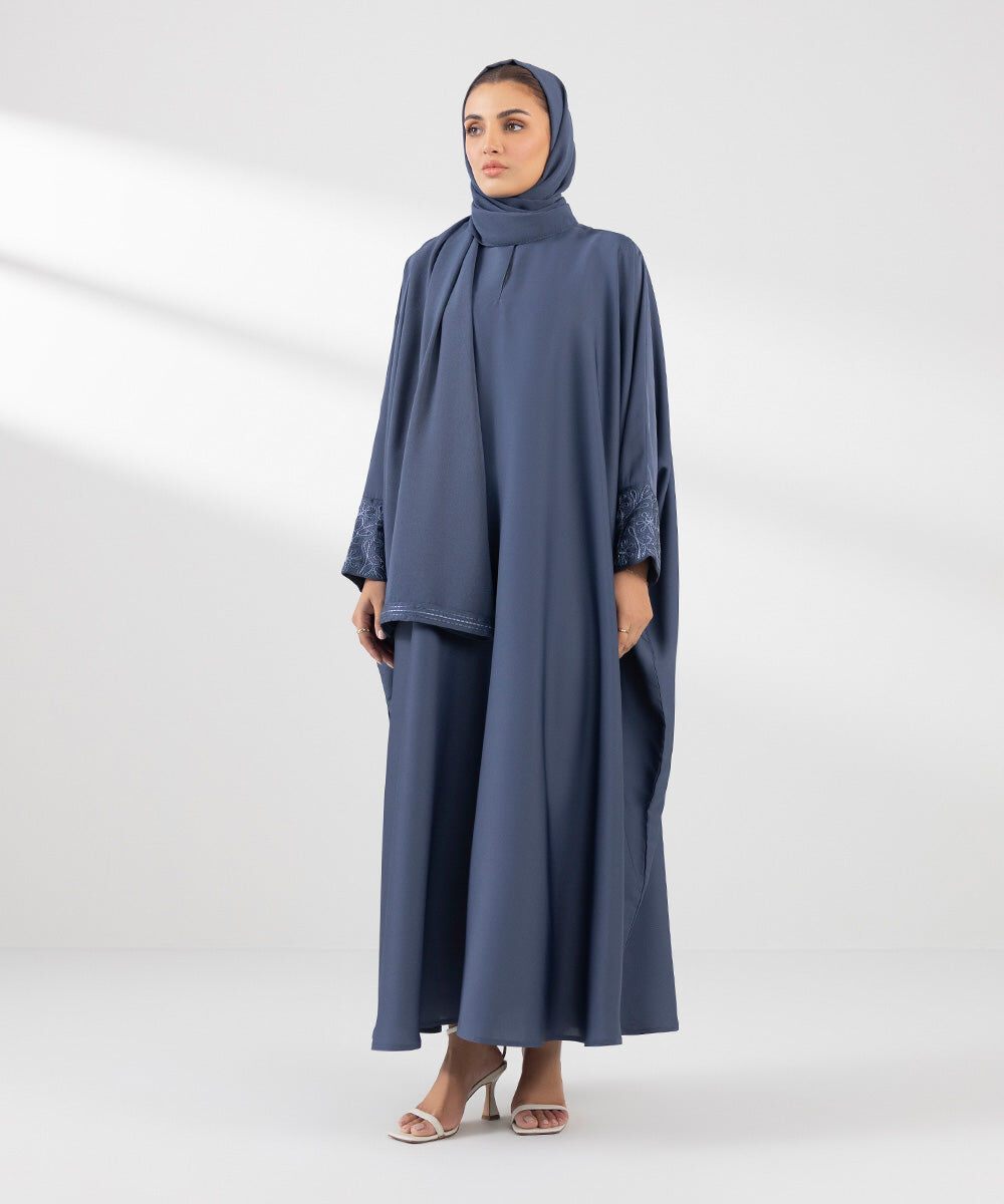 Woman - Blue Kaftan Abaya Set