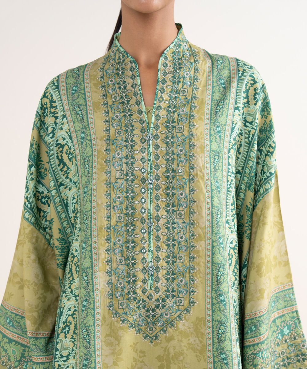 Women's Unstitched Lawn Embroidered Multi Three Piece Suit