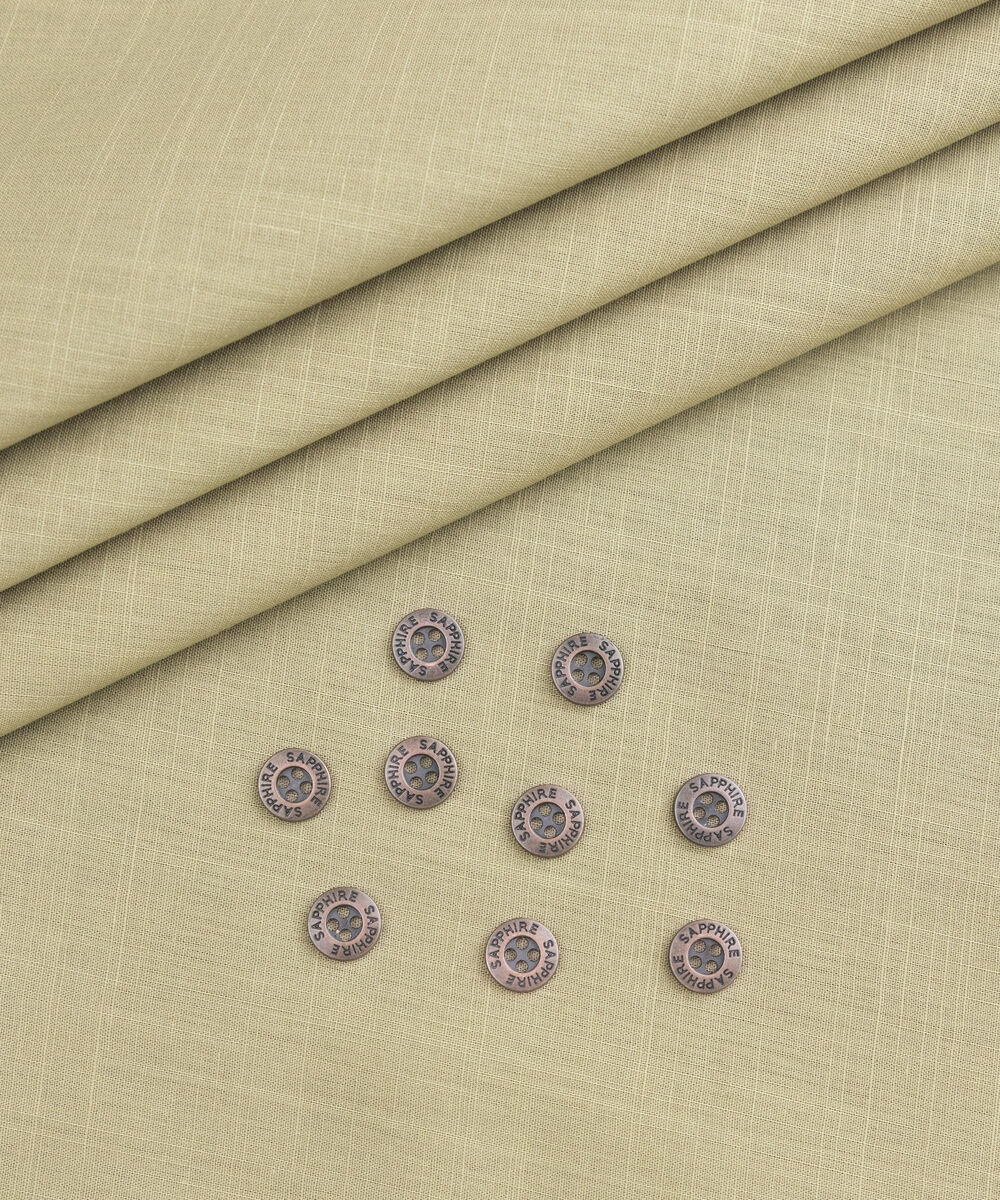 Men's Unstitched Two-Piece Olive Brown Premium Slub Cotton Suit