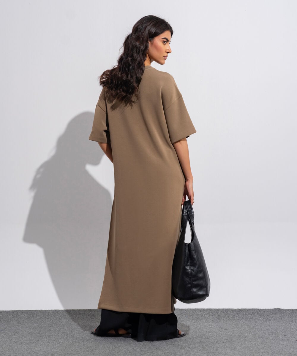 Women's Western Wear Brown Soft Lux  Long T-Shirt