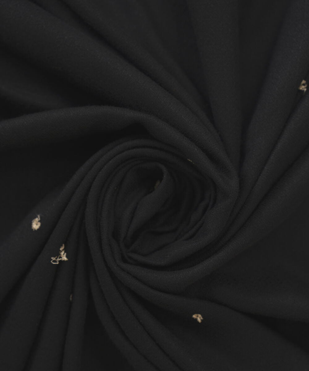 Embroidered Black Blended Shawl