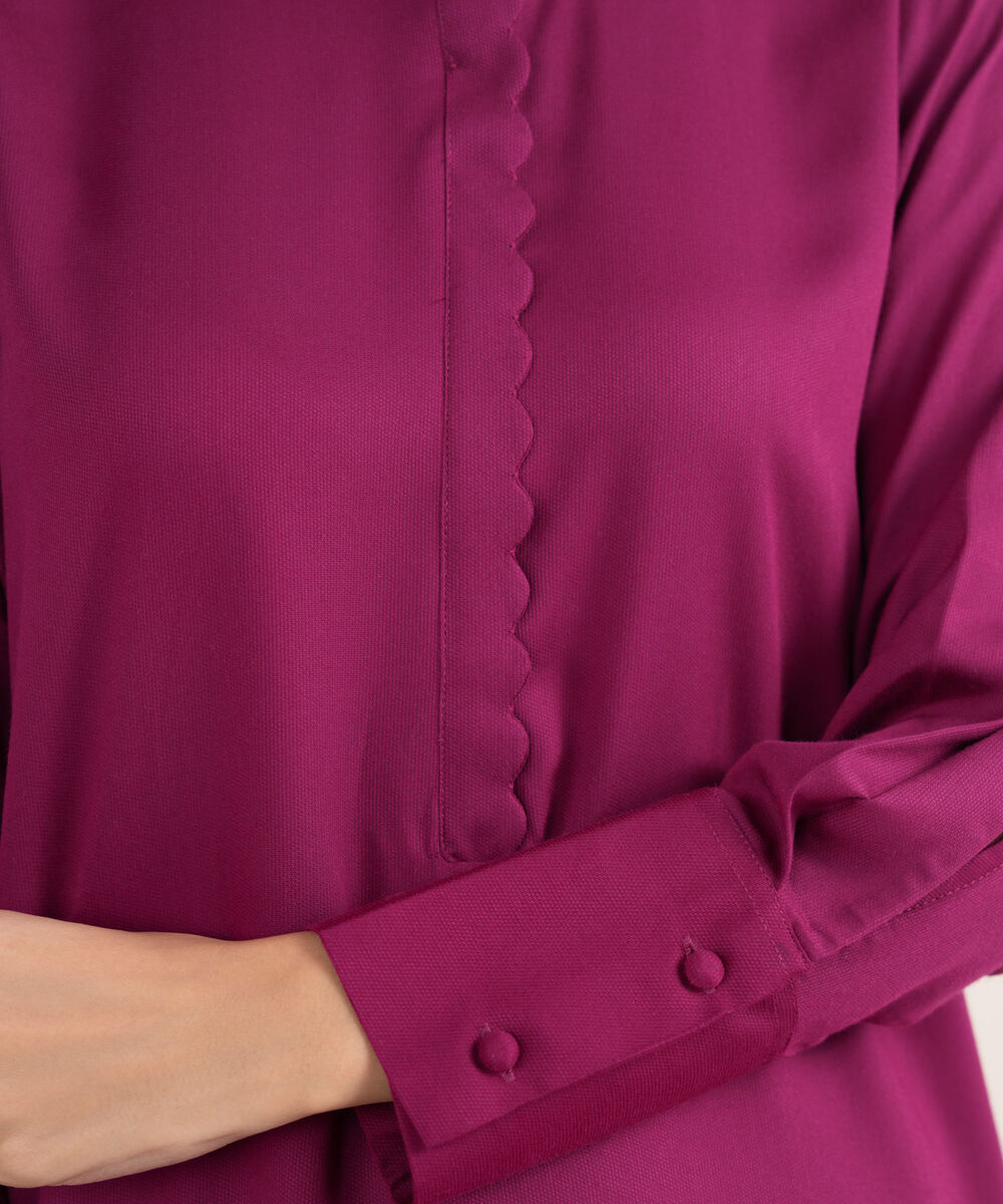 Women's RTW Bedford Solid Straight Pink Shirt