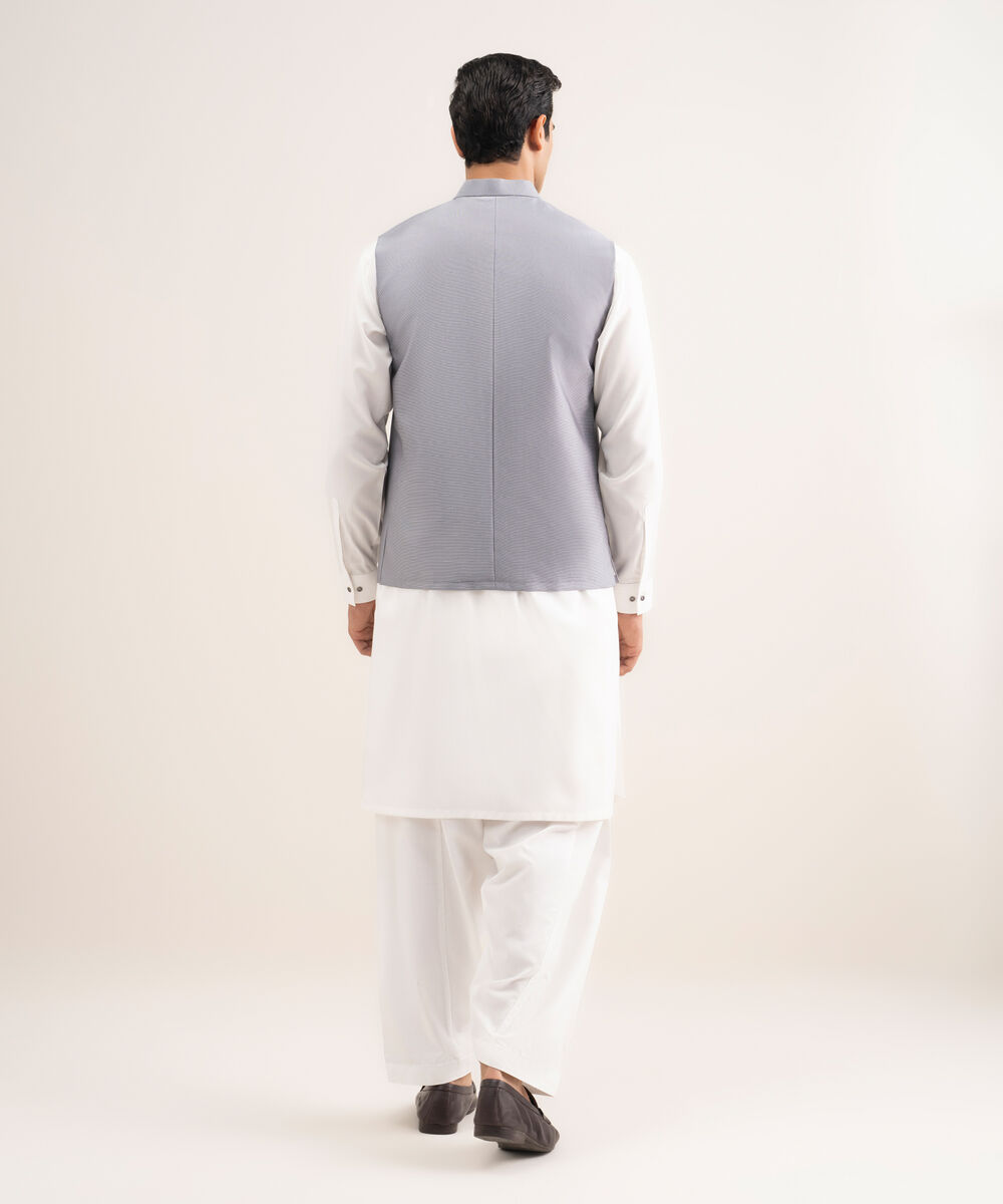 Men'S Stitched Grey Premium Suiting Waistcoat