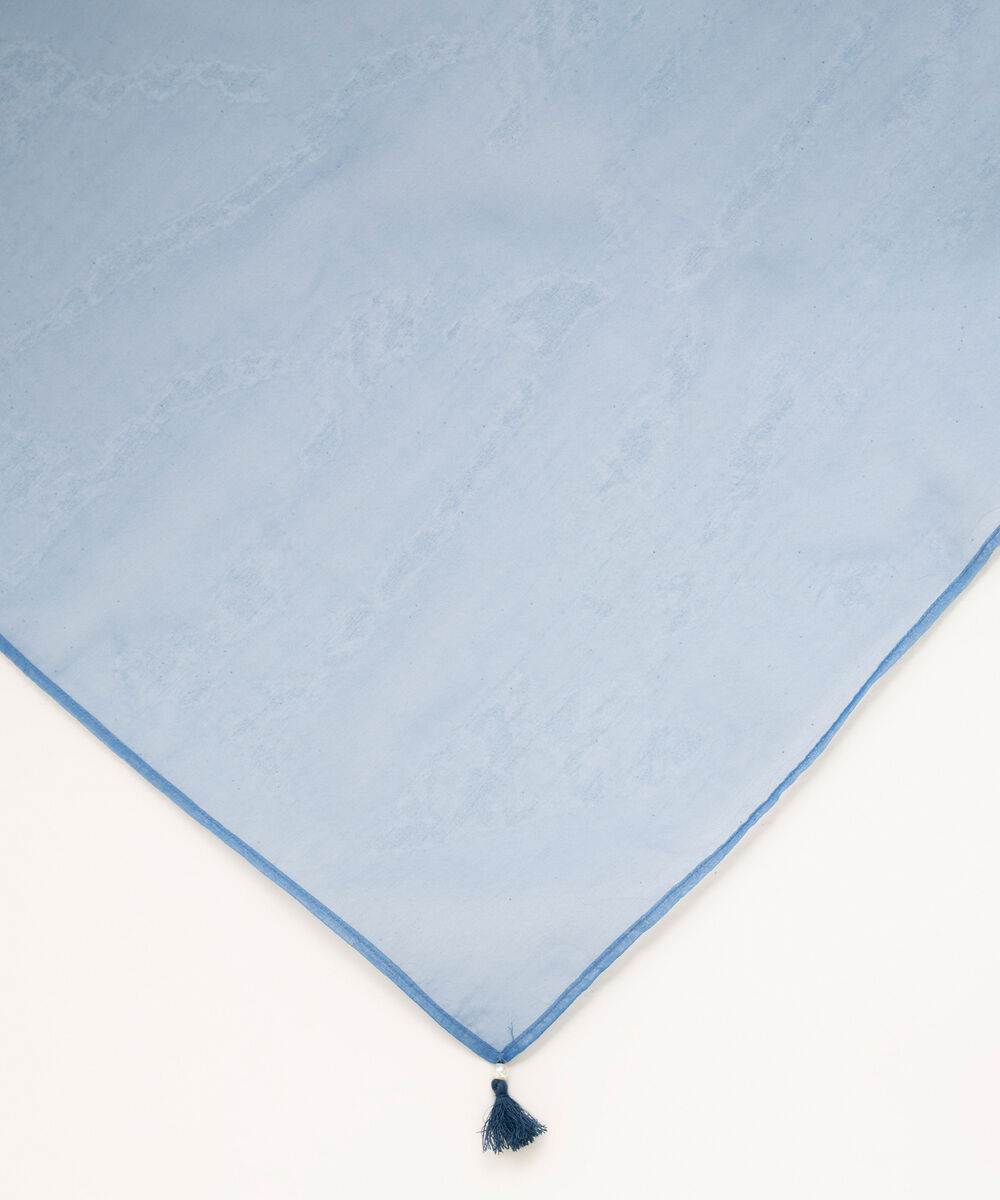 Blended Organza Solid Blue Dupatta