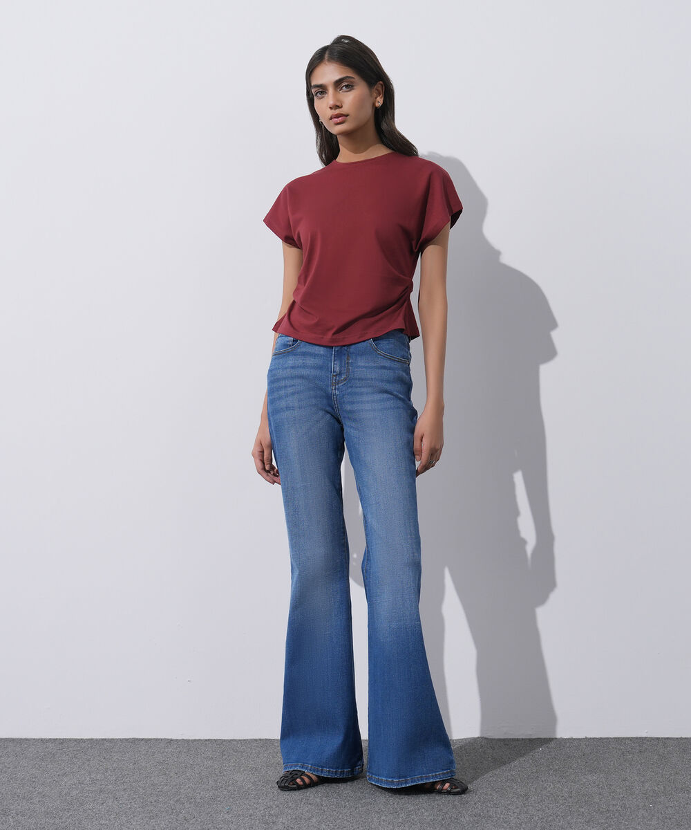 Women's Western Wear Blue Boot Cut Pants