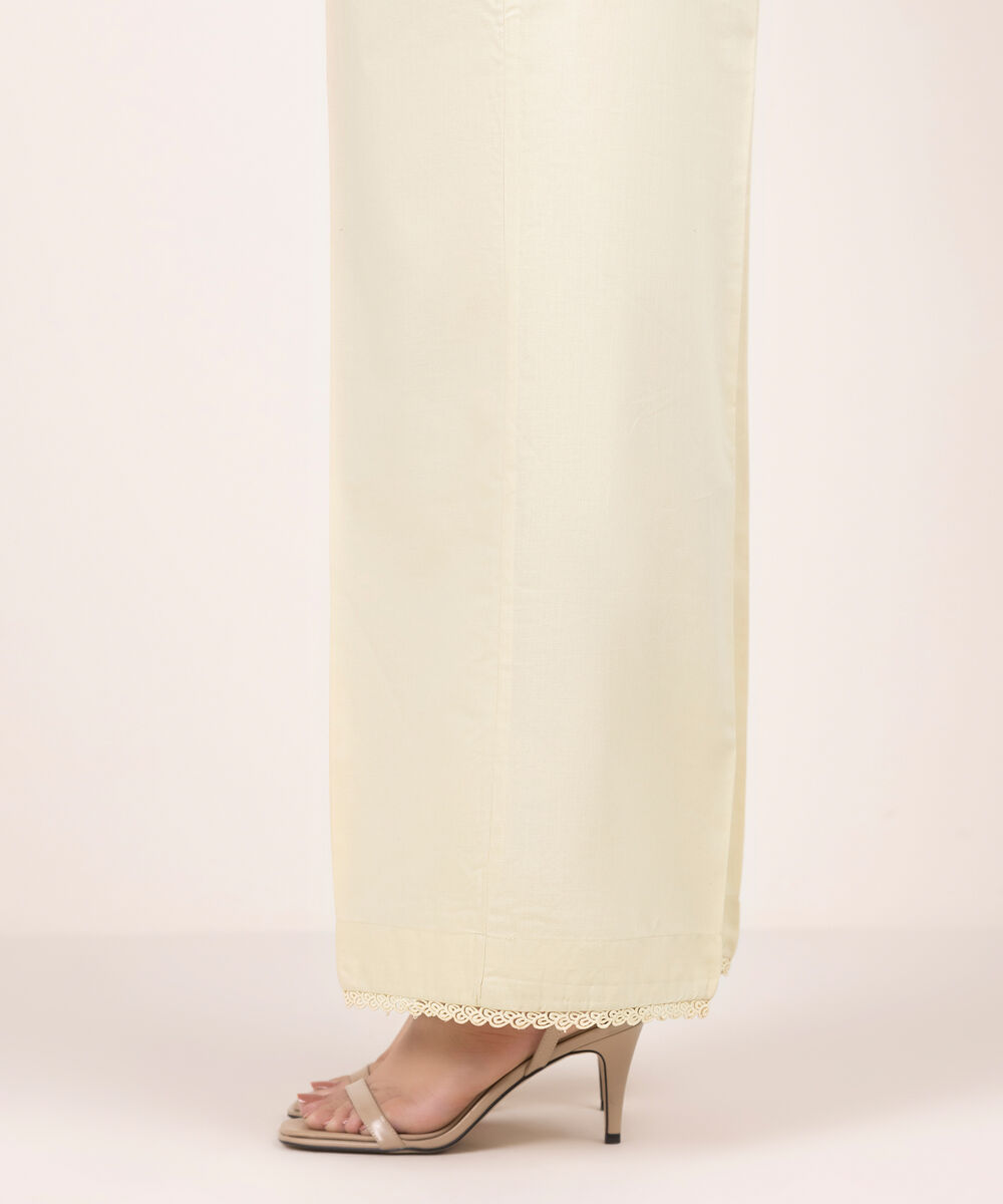 Women's RTW Cambric Solid Yellow Culottes