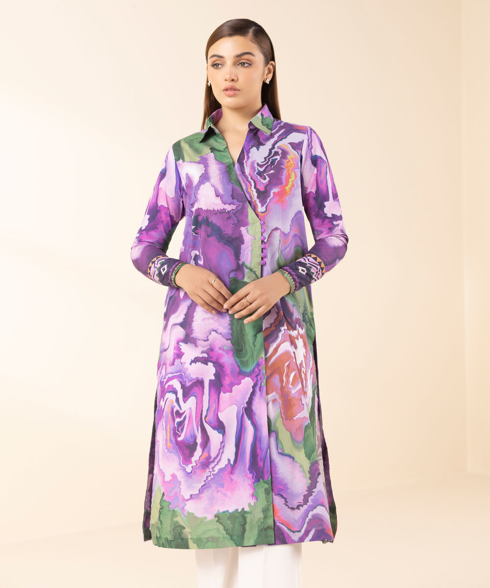 Women's Unstitched Lawn Printed Multi Shirt