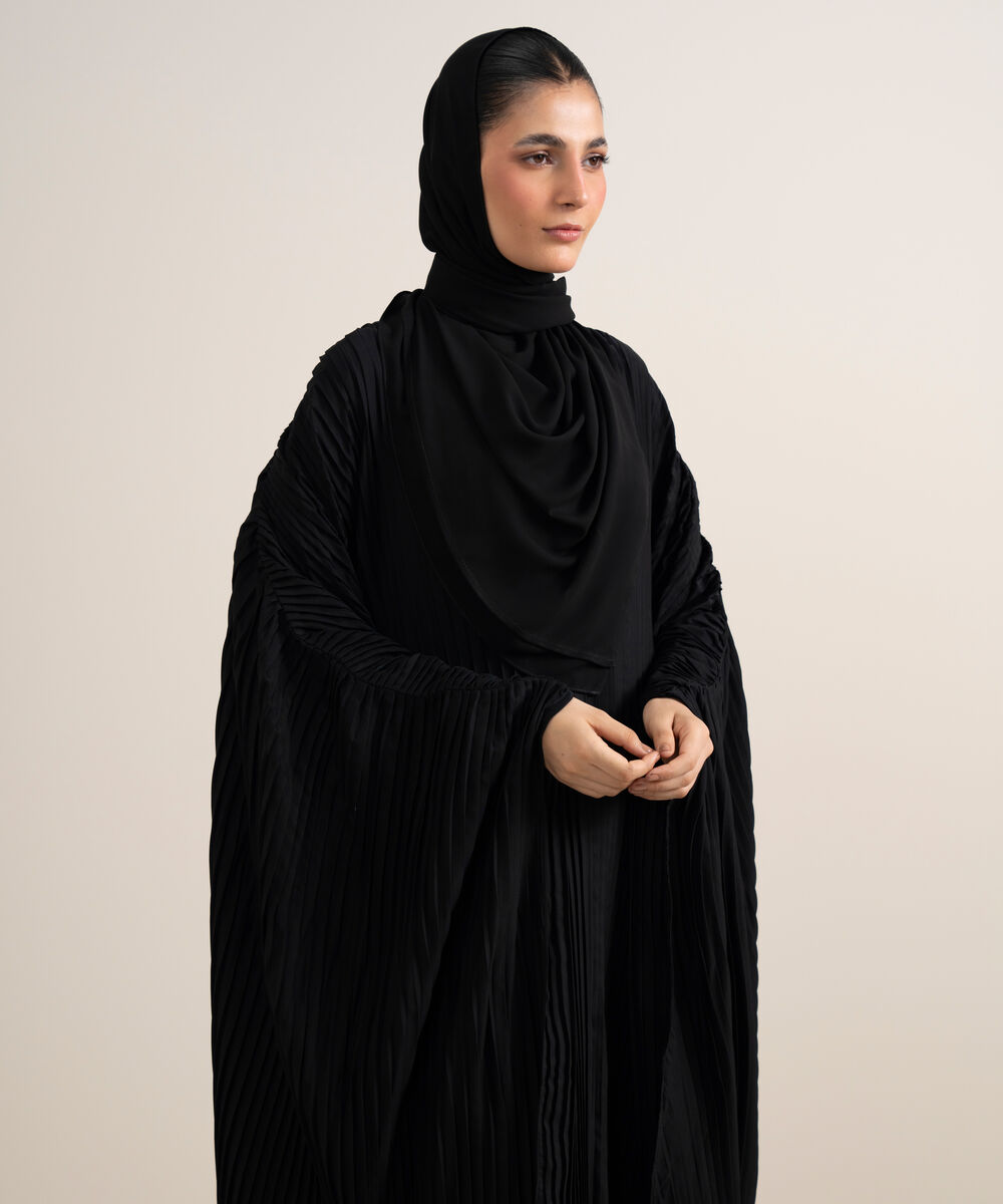 Women's Black Kaftan Abaya Set